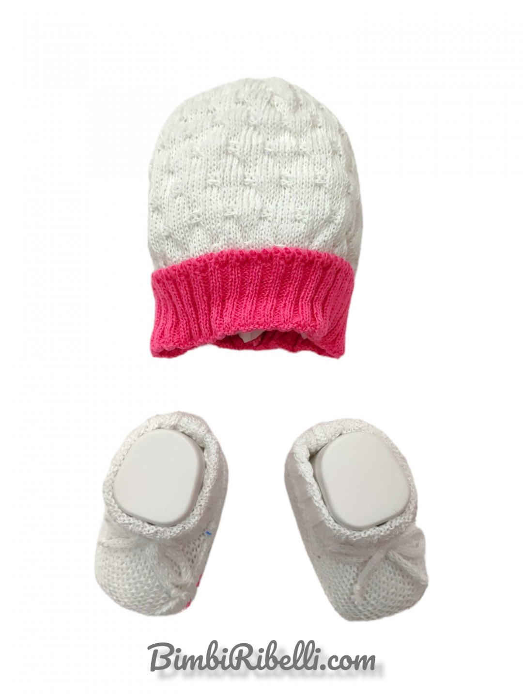 Cappello con babbucce in cotone neonato 0-3 mesi