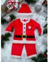 Completo babbo natale in ciniglia da 1 a 5 anni con cappello