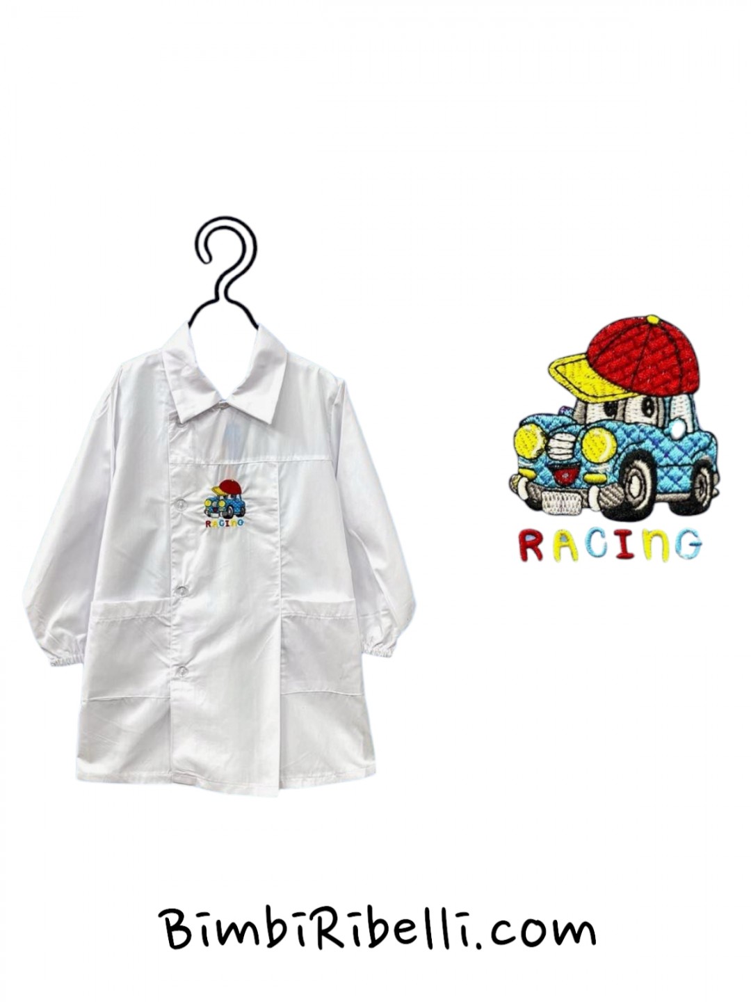 Grembiule bianco scuola bambino tg da 45 a 65